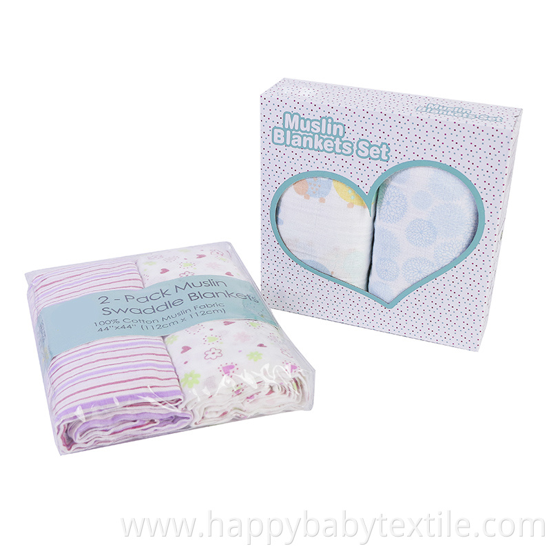 Comfortable 100% cotton baby muslin swaddle blanket